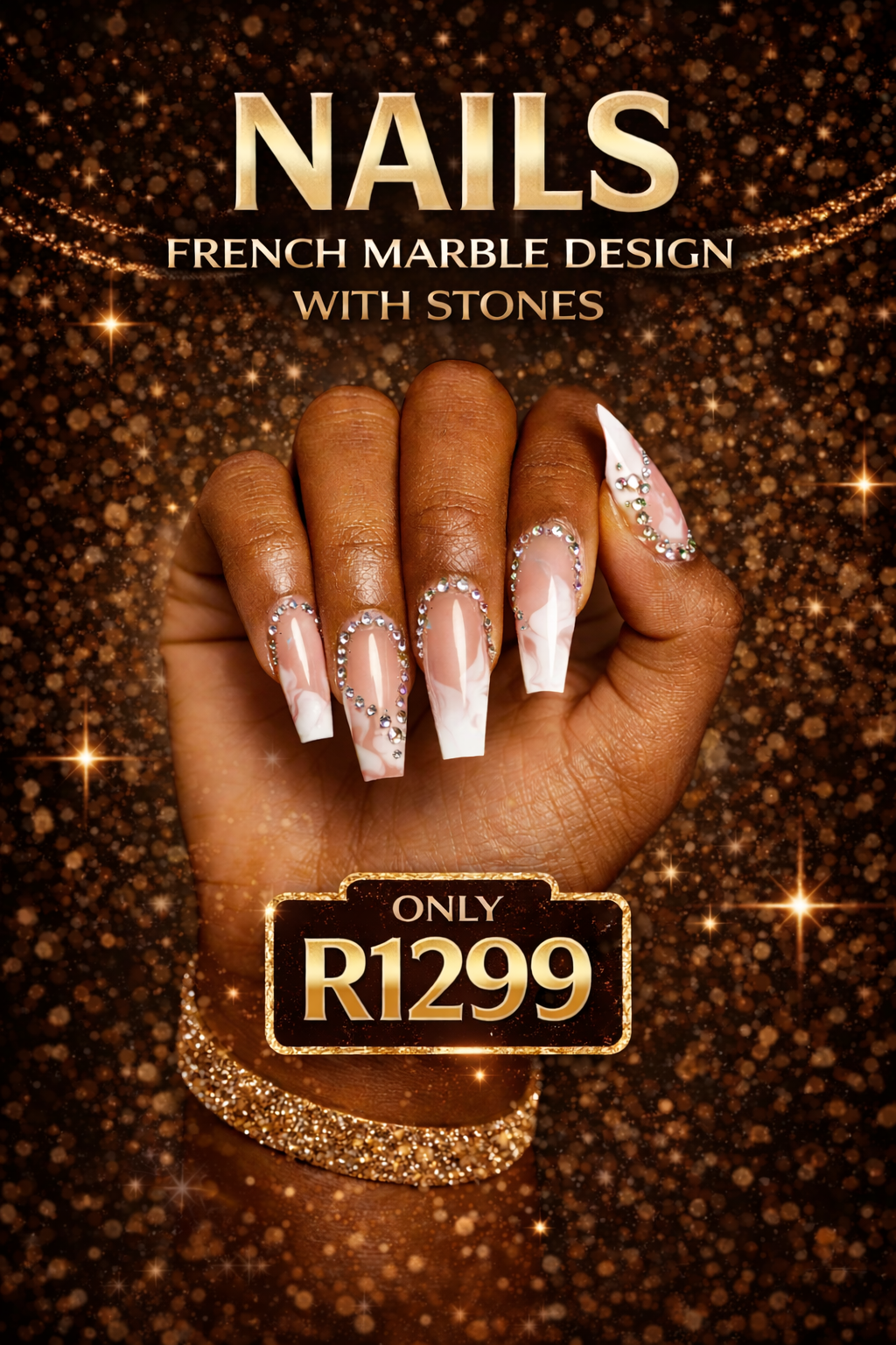 French marble design with stones