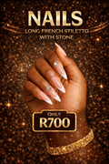 Long french stiletto with stone